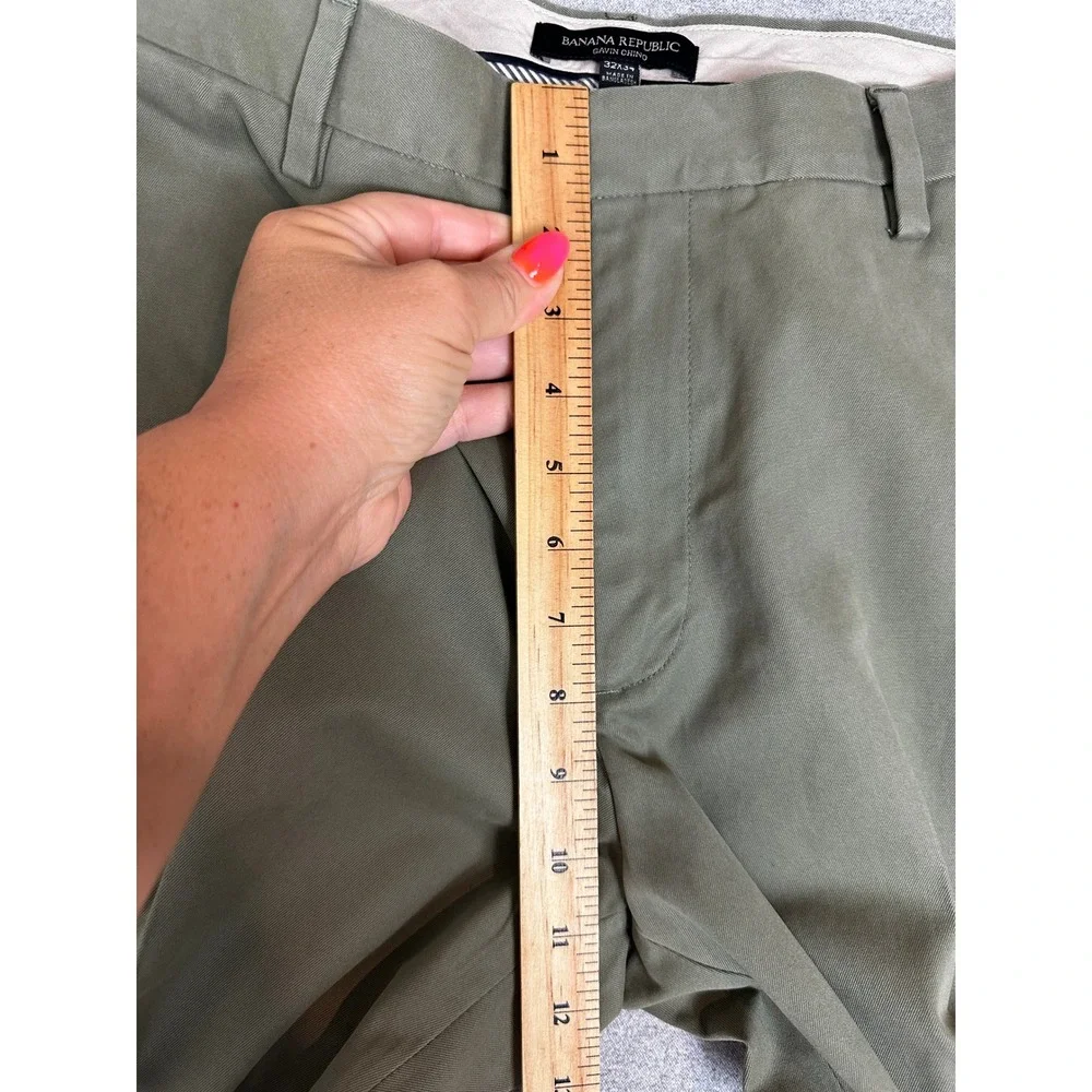 Banana Republic Gavin‎ Chino Pants Mens 32x34 Olive Green Excellent Straight Leg